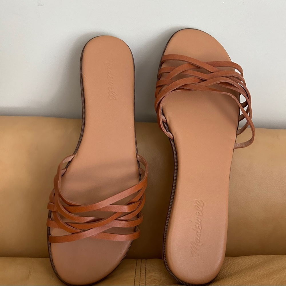 Madewell brown leather flat sandal